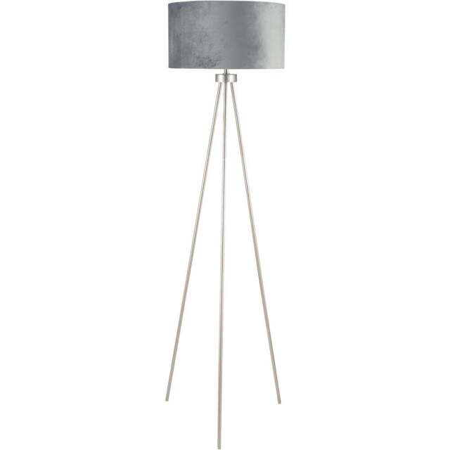 Pacific Lifestyle Houston Brushed Silver Metal Tripod Floor Lamp - Wilko - image 1