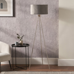 Pacific Lifestyle Houston Brushed Silver Metal Tripod Floor Lamp - Wilko - thumbnail 3