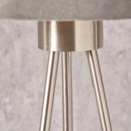 Pacific Lifestyle Houston Brushed Silver Metal Tripod Floor Lamp - Wilko - thumbnail 4