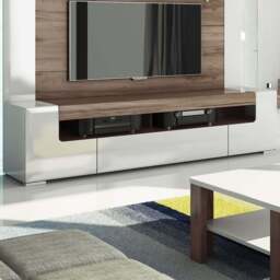 Florence Toronto 2 Door 2 Shelf Wide TV Unit - White - Furniture To Go - Wilko - thumbnail 1