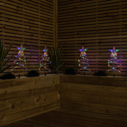 Samuel Alexander 4 Pack Multicolour Spiral LED Christmas Tree Garden Path Light - Size: 45 x 20 x 5cm - White - Wilko - thumbnail 7