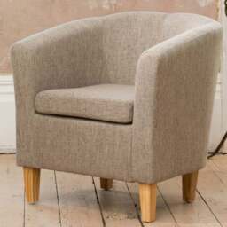 Artemis Home Alderwood Light Brown Hessian Tub Chair - Size: Single - Wilko - thumbnail 1