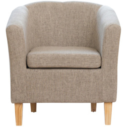 Artemis Home Alderwood Light Brown Hessian Tub Chair - Size: Single - Wilko - thumbnail 3