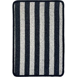 Wide Stripe Doormat Black - Wilko - thumbnail 1
