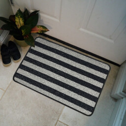 Wide Stripe Doormat Black - Wilko - thumbnail 3
