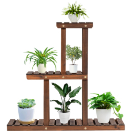Costway 6 Shelf Wooden Plant Stand - Size: 84 x 30 x 8cm - Brown - Wilko - thumbnail 5