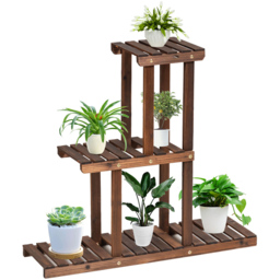 Costway 6 Shelf Wooden Plant Stand - Size: 84 x 30 x 8cm - Brown - Wilko - thumbnail 6