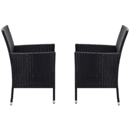 Living and Home Set of 2 Rattan Chair with Cushioned Seat - Size: 82.5 x 58 x 61cm - Black - Wilko - thumbnail 6