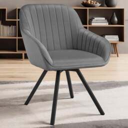 tectake Grey Velvet Swivel Armchair - Size: Single - Wilko - thumbnail 1