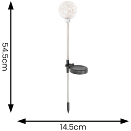 ValueLights Fairy Globe Solar Powered Outdoor Spike Lights 2 Pack - Size: 14.5 x 8 x 54.5cm - Clear - Wilko - thumbnail 5