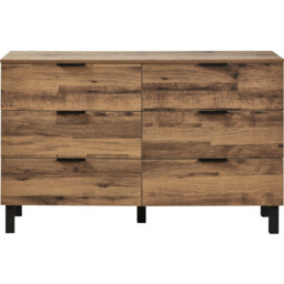 Hampshire 6 Drawer Oak Chest of Drawers - Brown - Wilko - thumbnail 3