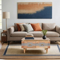 Brooklyn Wilton 2 Drawer Acacia Wood Coffee Table - Brown - Wilko - thumbnail 7