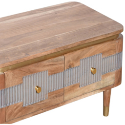 Brooklyn Wilton 2 Drawer Acacia Wood Coffee Table - Brown - Wilko - thumbnail 6