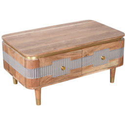 Brooklyn Wilton 2 Drawer Acacia Wood Coffee Table - Brown - Wilko - thumbnail 3