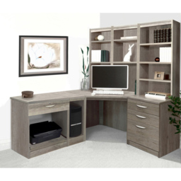 R White Cabinets 4 Drawer Corner Set-20 Computer Desk with Printer Shelf and Bookcase Grey - Size: 182.8 x 184 x 141.9cm - Wilko - thumbnail 5