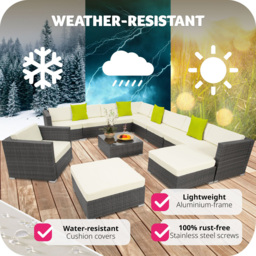 tectake Las Vegas 10 Seater Grey Garden Furniture Set - Wilko - thumbnail 7