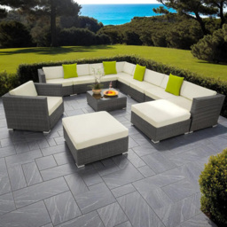 tectake Las Vegas 10 Seater Grey Garden Furniture Set - Wilko - thumbnail 1