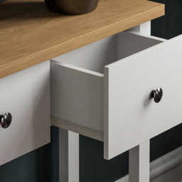Vida Designs Arlington 3 Drawer White and Oak Console Table - Size: 30 x 100 x 74cm - Wilko - thumbnail 5