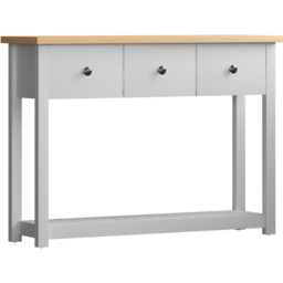 Vida Designs Arlington 3 Drawer White and Oak Console Table - Size: 30 x 100 x 74cm - Wilko - thumbnail 3