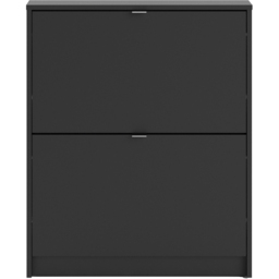 Florence Shoes 2 Flip Door Single Layer Matt Black Shoe Storage Cabinet - Furniture To Go - Wilko - thumbnail 6