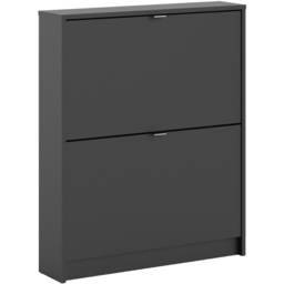 Florence Shoes 2 Flip Door Single Layer Matt Black Shoe Storage Cabinet - Furniture To Go - Wilko - thumbnail 3
