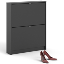 Florence Shoes 2 Flip Door Single Layer Matt Black Shoe Storage Cabinet - Furniture To Go - Wilko - thumbnail 4