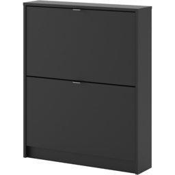 Florence Shoes 2 Flip Door Single Layer Matt Black Shoe Storage Cabinet - Furniture To Go - Wilko - thumbnail 5