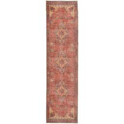 Kukoon Gold Coral Distressed Persian Inspired Rug 80 x 300cm - Orange - Wilko - thumbnail 1