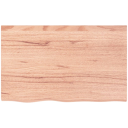 vidaXL 80 x 50 x 2cm Light Brown Solid Oak Wall Shelf - Size: 2 x 80 x 50cm - Wilko - thumbnail 4