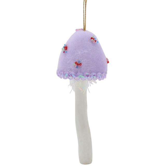 The Seasonal Gift Co Lilac Mushroom Hanging Tree Decoration 24cm - Size: 24 x 6 x 6cm - Purple - Wilko - image 1