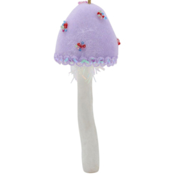 The Seasonal Gift Co Lilac Mushroom Hanging Tree Decoration 24cm - Size: 24 x 6 x 6cm - Purple - Wilko - thumbnail 3