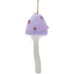 The Seasonal Gift Co Lilac Mushroom Hanging Tree Decoration 24cm - Size: 24 x 6 x 6cm - Purple - Wilko