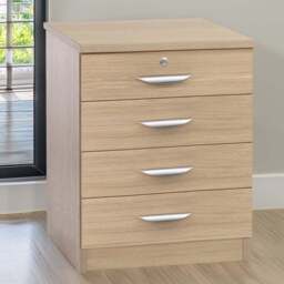 R White Cabinets 4 Drawer Brown Chest of Drawers - Wilko - thumbnail 1