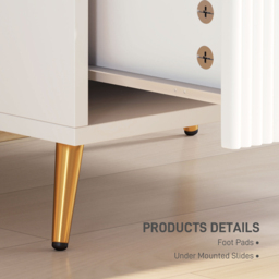 Portland 2 Drawer White and Gold Bedside Table - Wilko - thumbnail 7