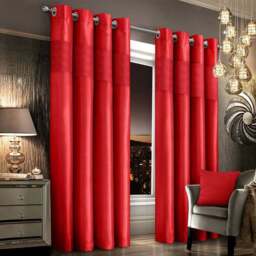 Intimates Hartley Red Ringtop Curtains 168 x 229cm - Size: W 168 x D 229cm - Wilko