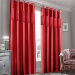 Intimates Hartley Red Ringtop Curtains 168 x 229cm - Size: W 168 x D 229cm - Wilko - thumbnail 4