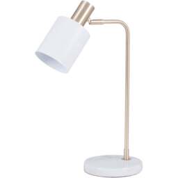 Pacific Lifestyle Biba White and Gold Marble Footed Table Lamp - Wilko