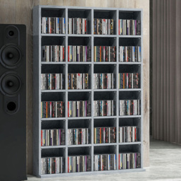 Portland Grey CD and DVD Storage Unit - Size: 130.5 x 20 x 89cm - Wilko
