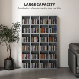 Portland Grey CD and DVD Storage Unit - Size: 130.5 x 20 x 89cm - Wilko - thumbnail 6