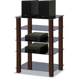 Centurion Supports Trinity Gloss Black and Walnut 5 Shelf TV Unit - Size: 82 x 60 x 45cm - Multi - Wilko - thumbnail 4