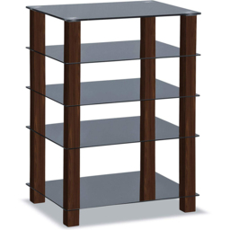 Centurion Supports Trinity Gloss Black and Walnut 5 Shelf TV Unit - Size: 82 x 60 x 45cm - Multi - Wilko - thumbnail 5