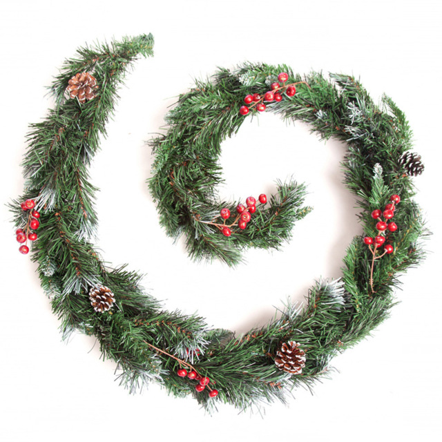 Best Artificial Frosted Deluxe Christmas Garland with Pine and Spruce Tips 180cm - Green - Wilko - image 1