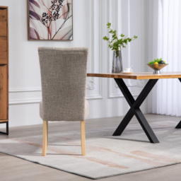 Artemis Home Carrara Set of 2 Brown Pienza Fabric Dining Chairs - Wilko - thumbnail 7
