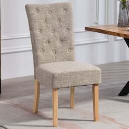 Artemis Home Carrara Set of 2 Brown Pienza Fabric Dining Chairs - Wilko - thumbnail 1