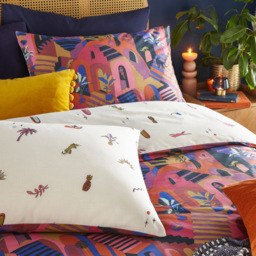 furn. Eivissa Double Pink Abstract Duvet Cover Set - Wilko - thumbnail 3