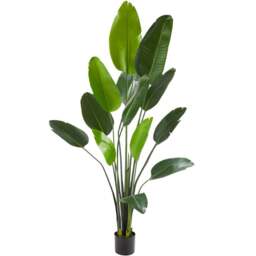 tectake Artificial Bird of Paradise Tree in Pot 180cm - Size: 180 x 25 x 25cm - Green - Wilko - thumbnail 1