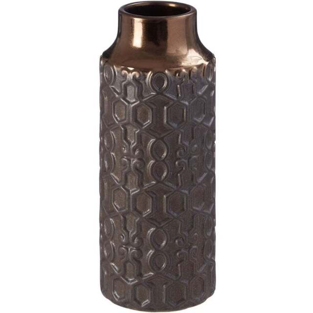Premier Housewares Gold Zircon Small Ceramic Vase - Size: 12 x 12 x 31cm - Wilko - image 1
