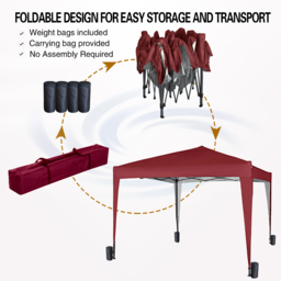 Red 2 x 2m Pop Up Outdoor Gazebo - MCC - Wilko - thumbnail 7