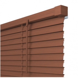 New Edge Blinds Wood Grain PVC Venetian Blind Cherry 140cm - Size: W 140 x D 152cm - Red - Wilko - thumbnail 5