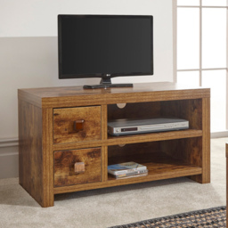 GFW Jakarta 2 Drawer 2 Shelf Mango Yellow TV Unit - Size: 45 x 90 x 50cm - Brown - Wilko - thumbnail 6
